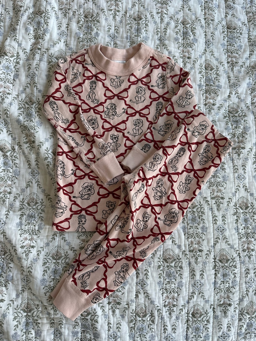 Disney Pink Pajama Top with Red Bow Pattern